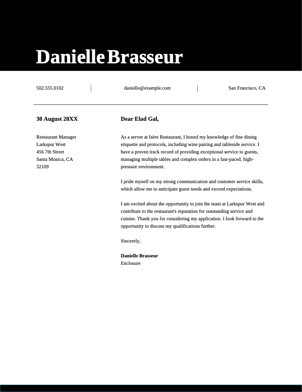 Simple cover letter